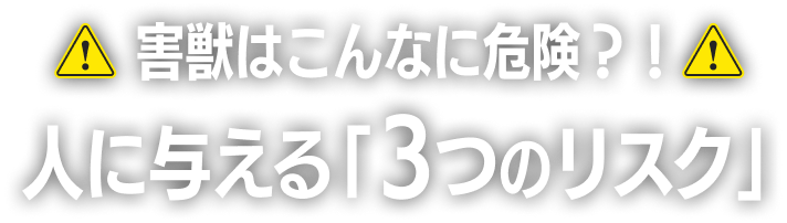 害獣はこんなに危険?!人に与える「3つのリスク」